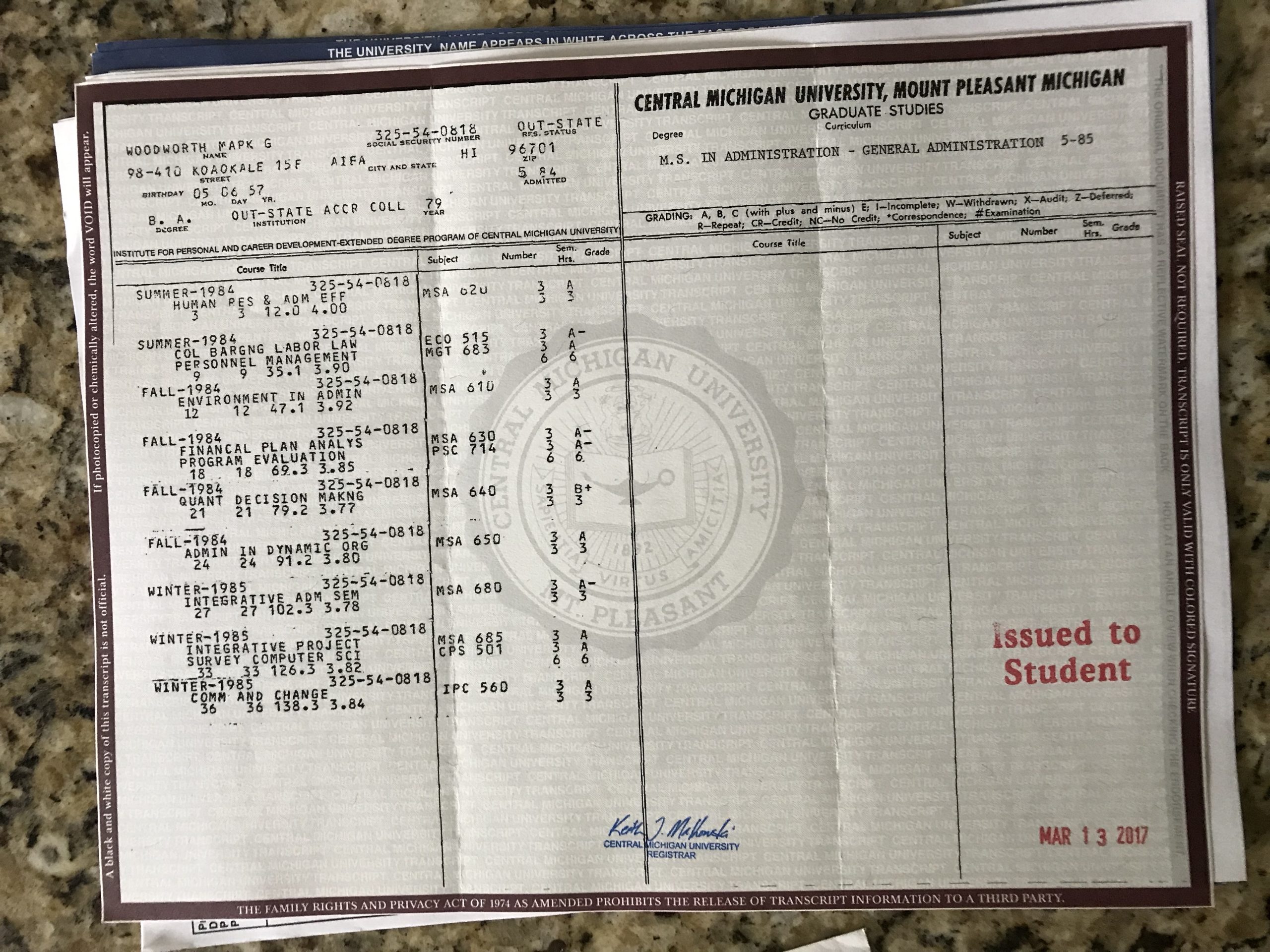 City Colleges transcript 1