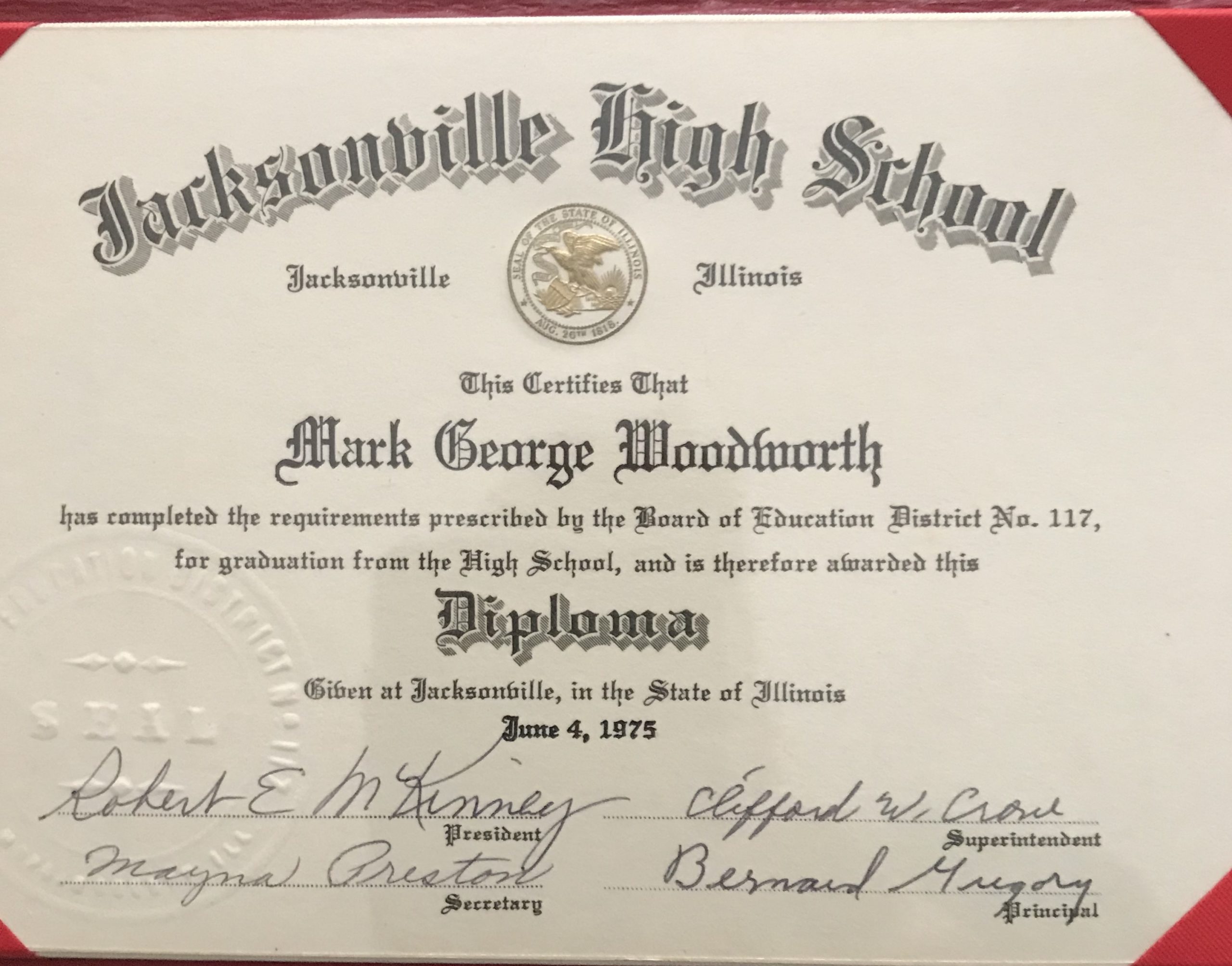 Jacksonville High School diploma