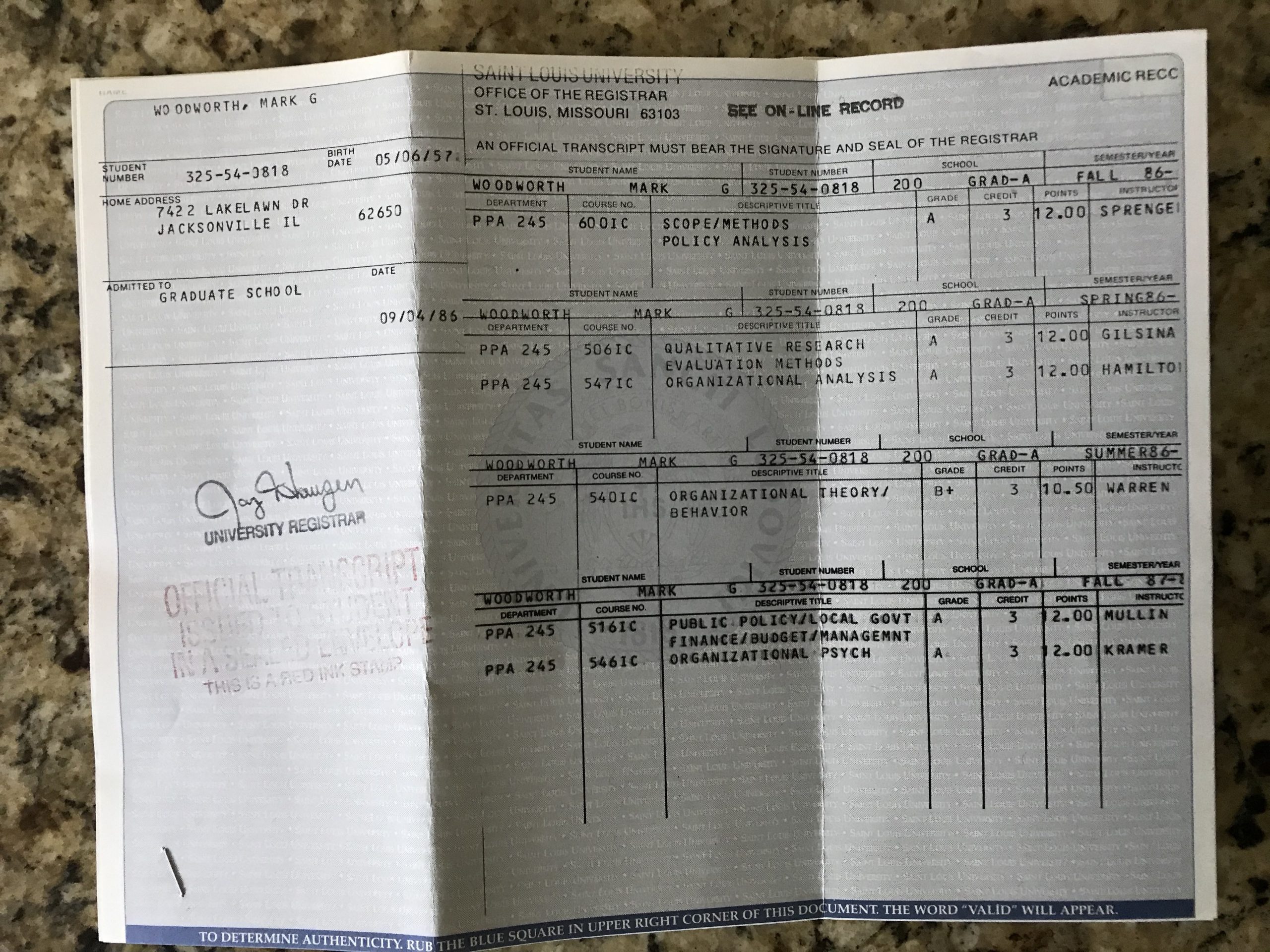 SLU PhD transcript 2